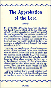 The Approbation of the Lord by John Nelson Darby