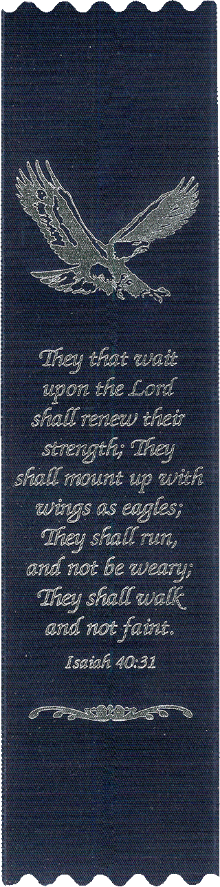 But they that wait upon the Lord … Isaiah 40:31 Full Verse: Standard Embossed Ribbon Bookmark by BCE