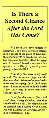 Is There a Second Chance After the Lord Has Come by Gordon Henry Hayhoe