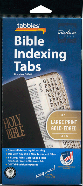 Large Print Bible Indexing Tabs: Vertical Style by Tabbies