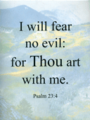 Small Frameable 8.5" x 11" Fear No Evil Scenic Text: (Mountain Wilderness) I will fear no evil: for Thou art with me. Psalm 23:4 by ShareWord Wall Witness