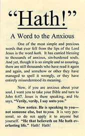 Hath!: A Word to the Anxious