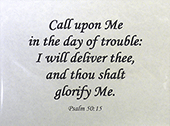 Small Frameable 11" x 8.5" Daily Deliverance Calligraphy Text: Call upon Me in the day of trouble: I will deliver thee and thou shalt glorify Me. Psalm 50:15 by ShareWord Wall Witness