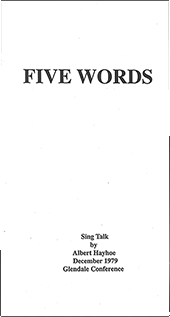 Five Words by Albert Cecil Hayhoe