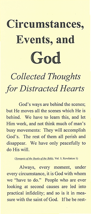 Circumstances, Events, and God: Collected Thoughts for Distracted Hearts by John Nelson Darby
