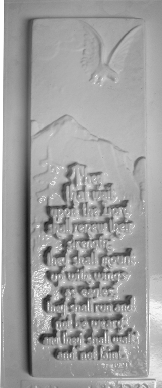 Plaster Casting Mold: They that wait . . . . Isa. 40:31