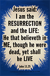 Scripture Poster: Jesus said unto her, I am the resurrection and the life: He that believeth on me, though he were dead, yet shall he live. John 11:25 by TBS