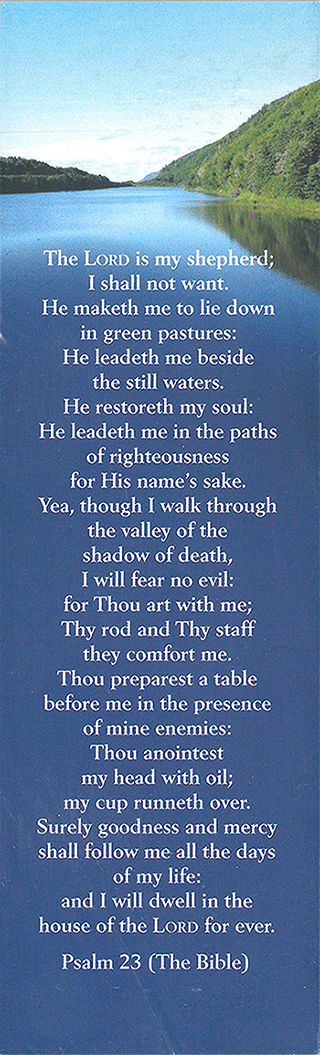 Full Color Bookmark Pack Psalm 23: "The Lord is my Shepherd...." (Whole Psalm) by IBH