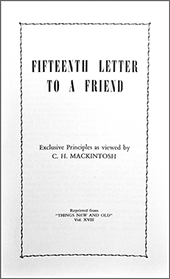 Fifteenth Letter to a Friend: Chapter 15 of Fifteen Letters to a Friend (#9481) by Charles Henry Mackintosh