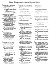 Let's Sing About Jesus Song Sheet: 20-Pack