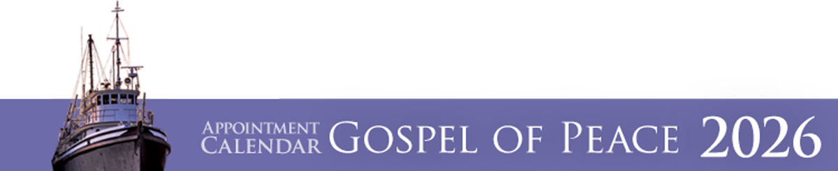 Gospel of Peace Calendar masthead