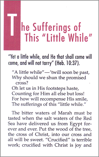 The Sufferings of This "Little While" by John Nelson Darby