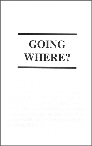 Going Where? by George Cutting