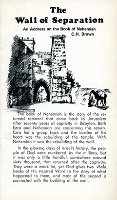The Wall of Separation: An Address on the Book of Nehemiah by Clifford Henry Brown