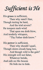 Sufficient Is He by Avis Marguerite Burgeson Christiansen