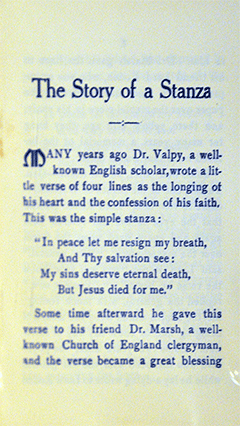 The Story of a Stanza by D. Hague