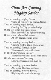 Thou Art Coming Mighty Savior by Hannah Kilham Burlingham