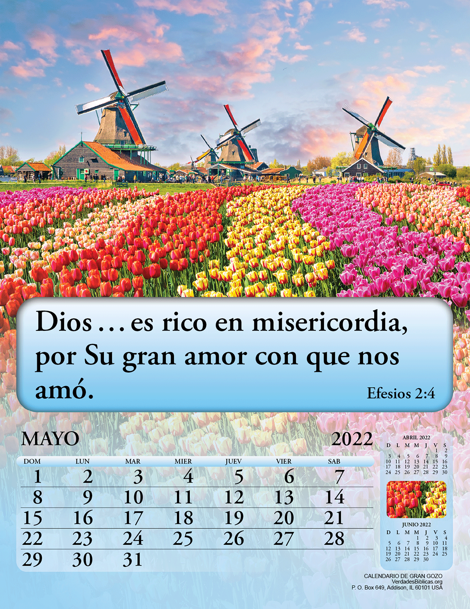 Misericordia Calendar 2022 Spanish Calendario De Gran Gozo, 12 Páginas (#2151) - Bible Truth Publishers