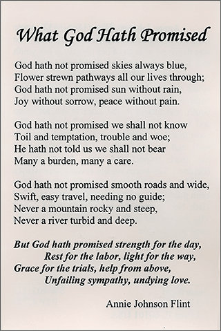 God Hath Not Promised Poem 