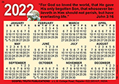 2022 English Gospel Pocket (Wallet) Calendar