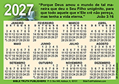 2027 Portuguese Gospel Wallet Calendar