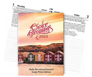 2024 Choice Gleanings Calendar: Large Print Daily Devotional Journal — Desk/Personal Size Planner