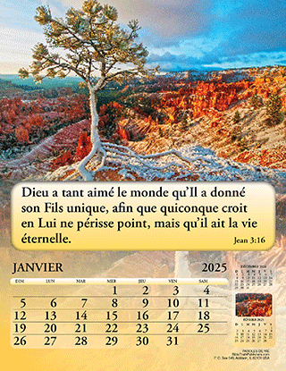 2025 French Joyful News Gospel Calendar