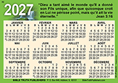 2027 French Calendrier de Poche