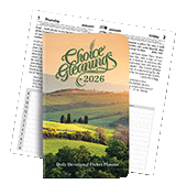 2026 Choice Gleanings Calendar: Smaller Daily Devotional Journal — Pocket Size Planner