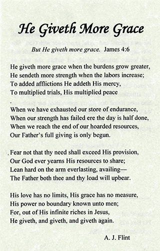 He Giveth More Grace by Annie Johnson Flint