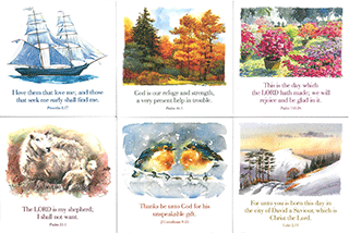 Scenic Scripture Greetings Correspondence Pack: 5x5 CFR Set, Assorted Verses, Blank Inside by TBS
