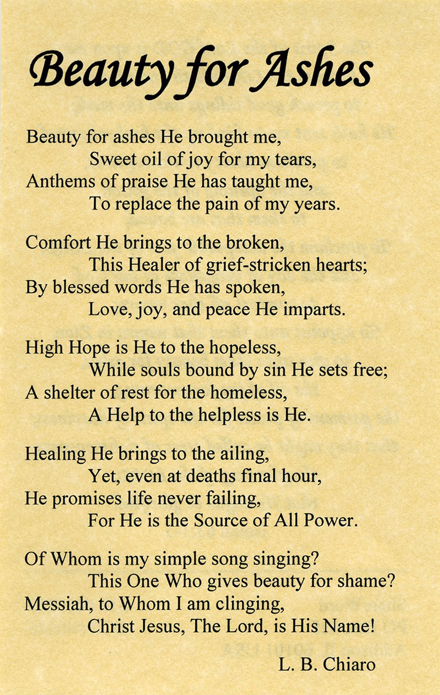 Beauty For Ashes Quotes Beauty For Ashes: Isaiah 61:1-3, L.b. Chiaro (#40646) - Bible Truth  Publishers