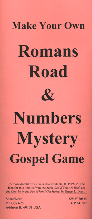 Make Your Own Romans Road & Numbers Mystery Gospel Game by John A. Kaiser & E.L. Dyess
