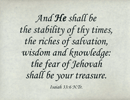 Small Frameable 11" x 8.5" Time and Eternity Calligraphy Text: Isaiah 33:6 N.Tr., Full Verse by ShareWord Wall Witness, N.Tr.