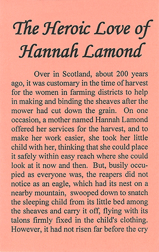 The Heroic Love of Hannah Lamond