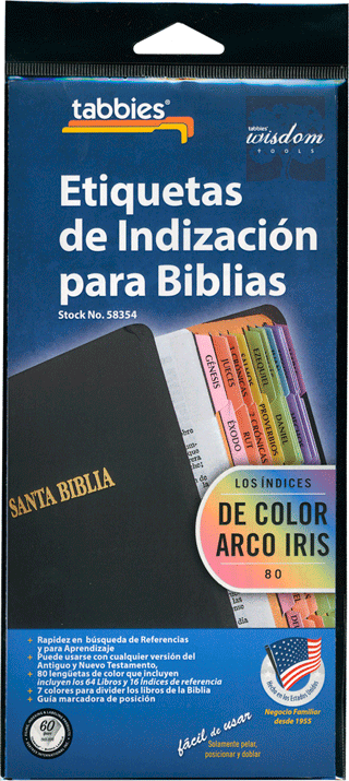 Etiquetas de Indización Arco Iris para Biblias: Vertical, Conjunto de 80 Separadores Biblicas Tradicionales by Tabbies