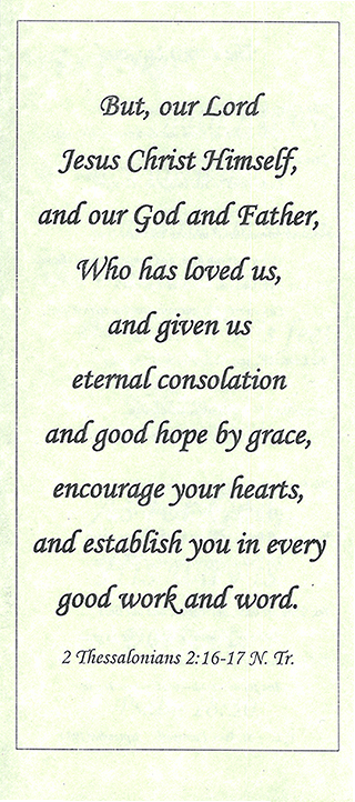 Christian Comfort and Everlasting Encouragement Card: 2 Thessalonians 2:16-17 N. Tr. by ShareWord Stationery Singles