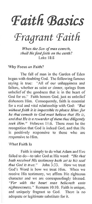 Faith Basics: Fragrant Faith by John A. Kaiser