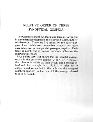 Relative Order of the Three Synoptical Gospels by John Nelson Darby