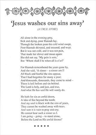 Jesus Washes Our Sins Away: What Dying Hannah Heard by Frances A. Bevan