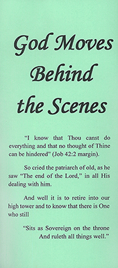 God Moves Behind the Scenes by Inglis Fleming