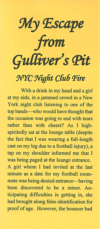 My Escape from Gulliver's Pit: NYC Night Club Fire by G. George