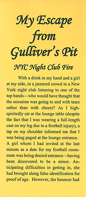 My Escape from Gulliver's Pit: NYC Night Club Fire by G. George