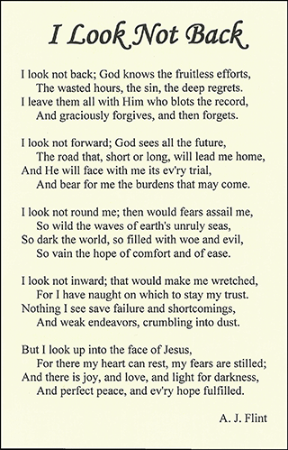 I Look Not Back by Annie Johnson Flint