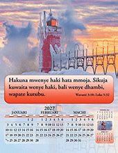 2027 Swahili Joyful News Side-Fold Gospel Calendar: SF4