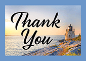 Thank You Tip Card: Twilight Lighthouse