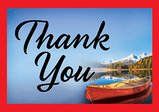 Thank You Tip Card: Canoe