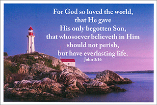 John 3:16 Jumbo Tract Card: Lighthouse