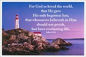 John 3:16 Jumbo Tract Card: Lighthouse