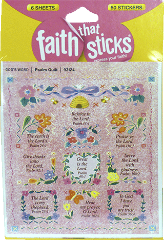 Faith That Sticks Scripture Stickers: Psalm Quilt Bible Verses